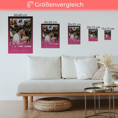 Personalisierte Fotoboard Magnet Poster mit 4 Fotos und kleinem Herz Foto Seni Seviyorum 6