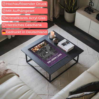 Personalisierte Foto Acrylglas 4 Fotos und Karte Ti Amo Italienisch Geschenkidee