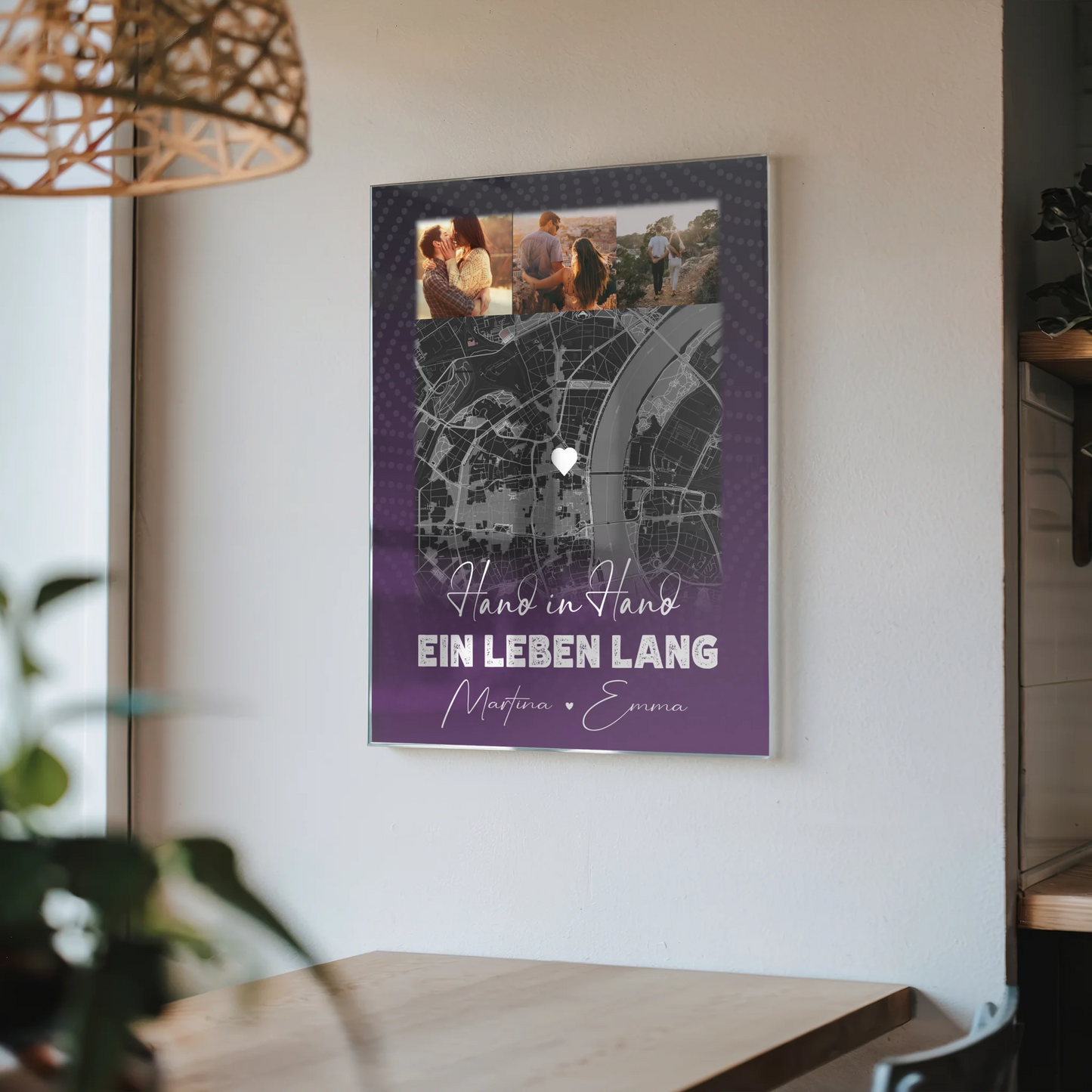 Personalisierte Foto Acrylglas 4 Fotos und Karte Ti Amo Italienisch Geschenkidee