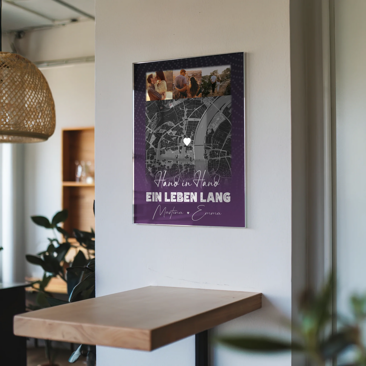 Personalisierte Foto Acrylglas 4 Fotos und Karte Ti Amo Italienisch Geschenkidee