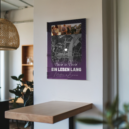 Personalisierte Foto Acrylglas 4 Fotos und Karte Ti Amo Italienisch Geschenkidee