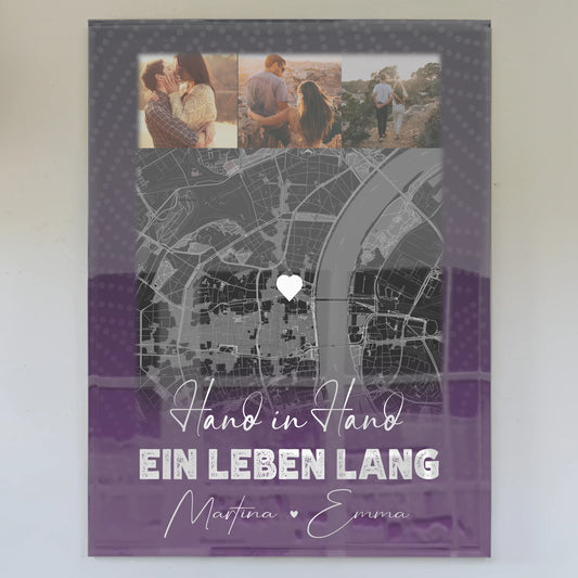 Personalisierte Foto Acrylglas 4 Fotos und Karte Ti Amo Italienisch Geschenkidee