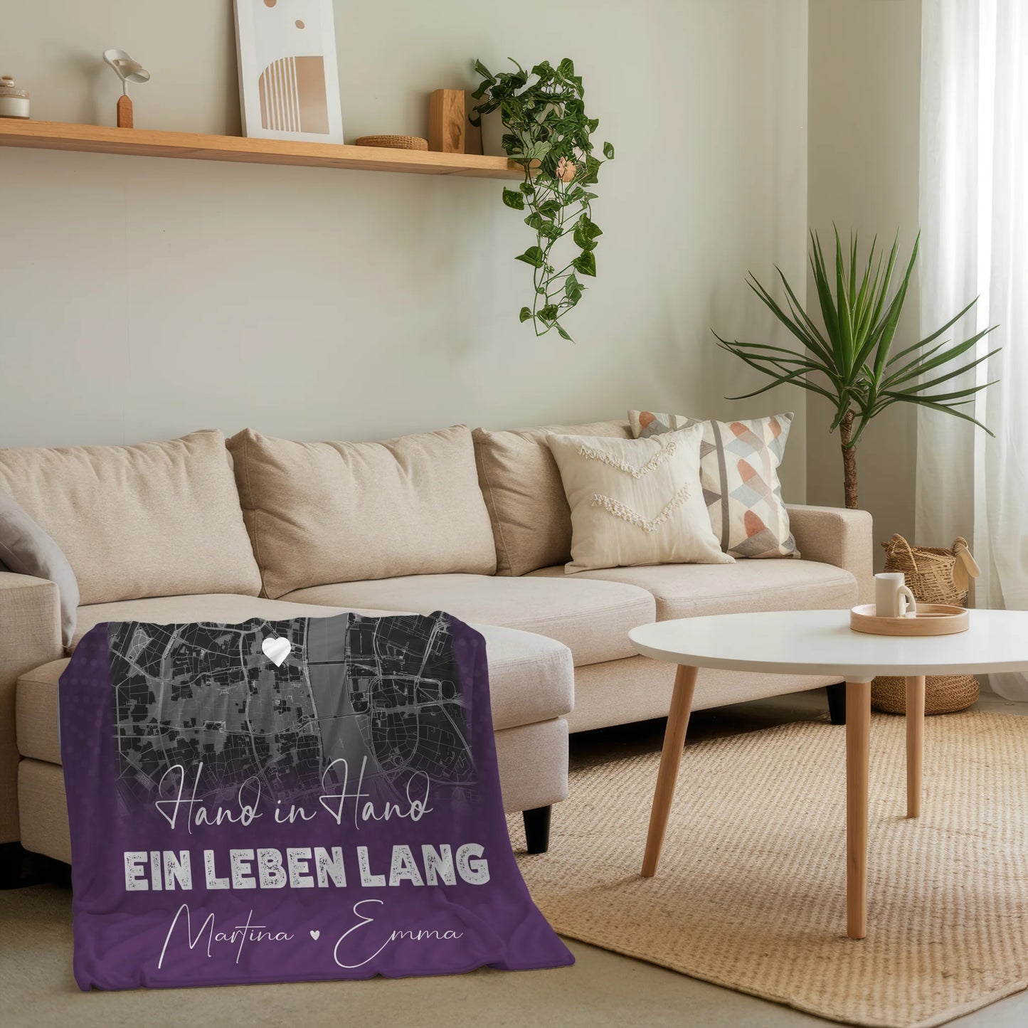 Personalisierte Namensdecke mit 4 Fotos und Karte Ti Amo Italienisch Geschenk für Liebhaber 4