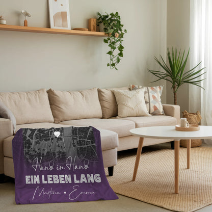 Personalisierte Namensdecke mit 4 Fotos und Karte Ti Amo Italienisch Geschenk für Liebhaber 4