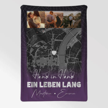 Personalisierte Namensdecke mit 4 Fotos und Karte Ti Amo Italienisch Geschenk für Liebhaber 7