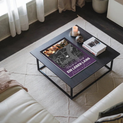 Personalisierbares Fotoboard Magnet Wandbild mit 4 Fotos und Karte Ti Amo Italienisch für individuelle Geschenke 3