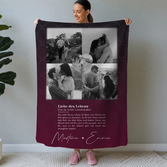 Decke Mit Namen 4 Fotos und 1 Herz Foto Ya tebya lyublyu Liebe auf Russisch 1