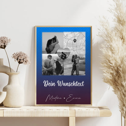 Liebes Poster Te iubesc mit 3 Fotos Herz Foto Karte Wunschtext