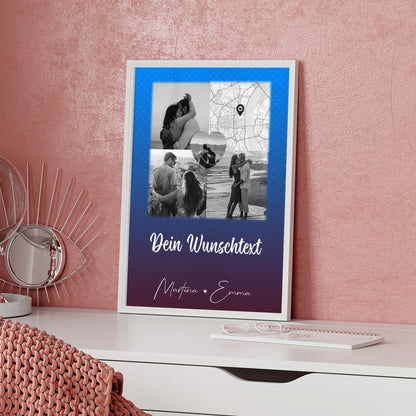 Liebes Poster Te iubesc mit 3 Fotos Herz Foto Karte Wunschtext