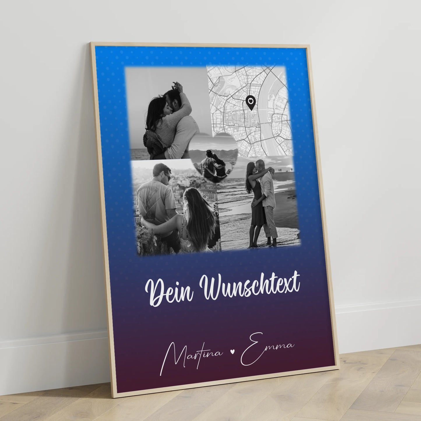 Liebes Poster Te iubesc mit 3 Fotos Herz Foto Karte Wunschtext