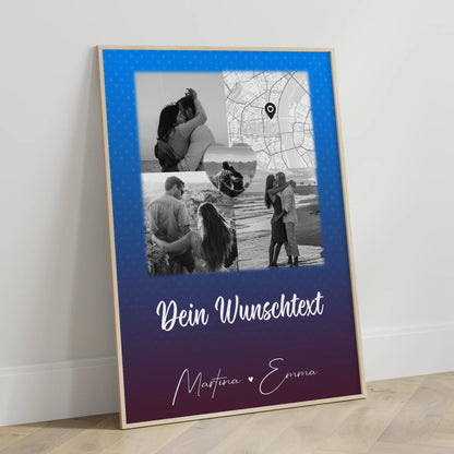 Liebes Poster Te iubesc mit 3 Fotos Herz Foto Karte Wunschtext