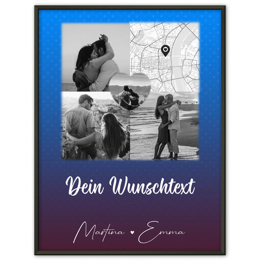 Liebes Poster Te iubesc mit 3 Fotos Herz Foto Karte Wunschtext