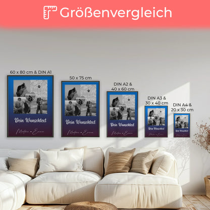 Liebes Poster Te iubesc mit 3 Fotos Herz Foto Karte Wunschtext