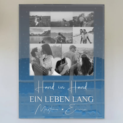 Personalisierte Geschenke mit Foto Mit Acrylglas 8 Fotos und 1 Herz Foto Miluji Tě Liebe auf Tschechisch