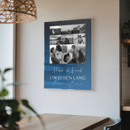 Personalisierte Geschenke mit Foto Mit Acrylglas 8 Fotos und 1 Herz Foto Miluji Tě Liebe auf Tschechisch