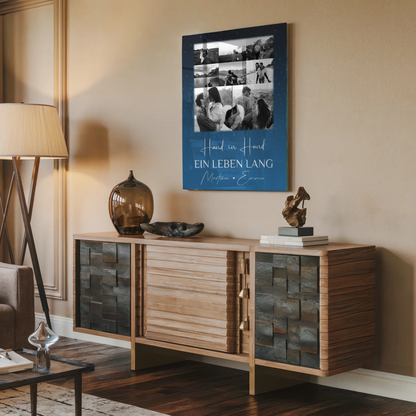 Personalisierte Geschenke mit Foto Mit Acrylglas 8 Fotos und 1 Herz Foto Miluji Tě Liebe auf Tschechisch