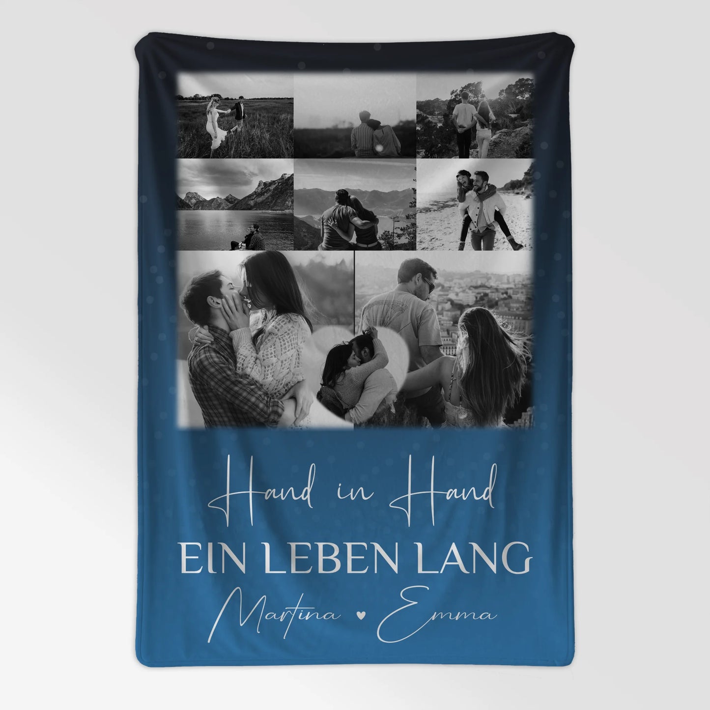 Personalisierte Namensdecke mit 8 Fotos und Herzfoto Miluji tě Liebe auf Tschechisch 7