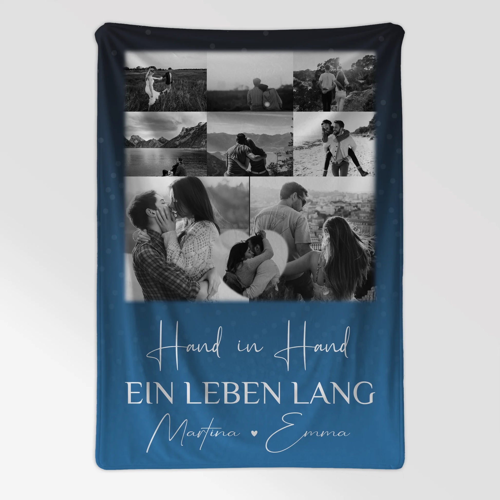 Personalisierte Namensdecke mit 8 Fotos und Herzfoto Miluji tě Liebe auf Tschechisch 7