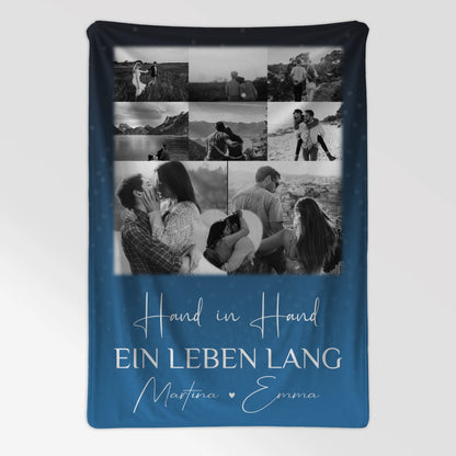 Personalisierte Namensdecke mit 8 Fotos und Herzfoto Miluji tě Liebe auf Tschechisch 7