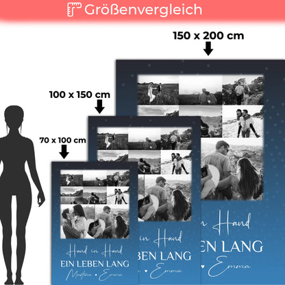 Personalisierte Namensdecke mit 8 Fotos und Herzfoto Miluji tě Liebe auf Tschechisch 5