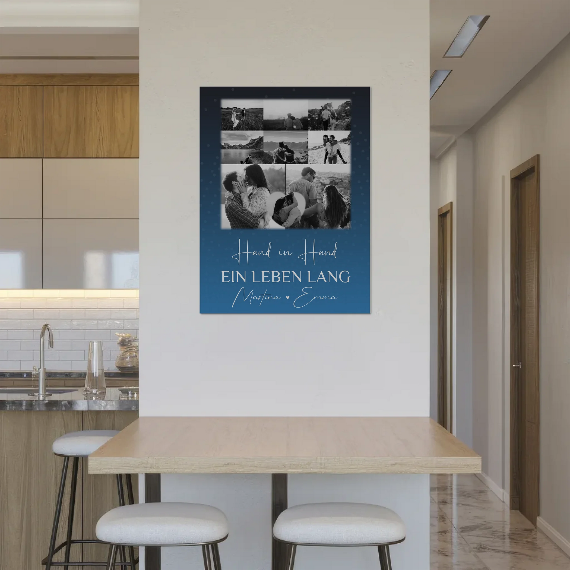 Personalisierbares Fotoboard Poster Magnetisch mit 8 Fotos und Herzmotiv Miluji Tě Liebe auf Tschechisch 8