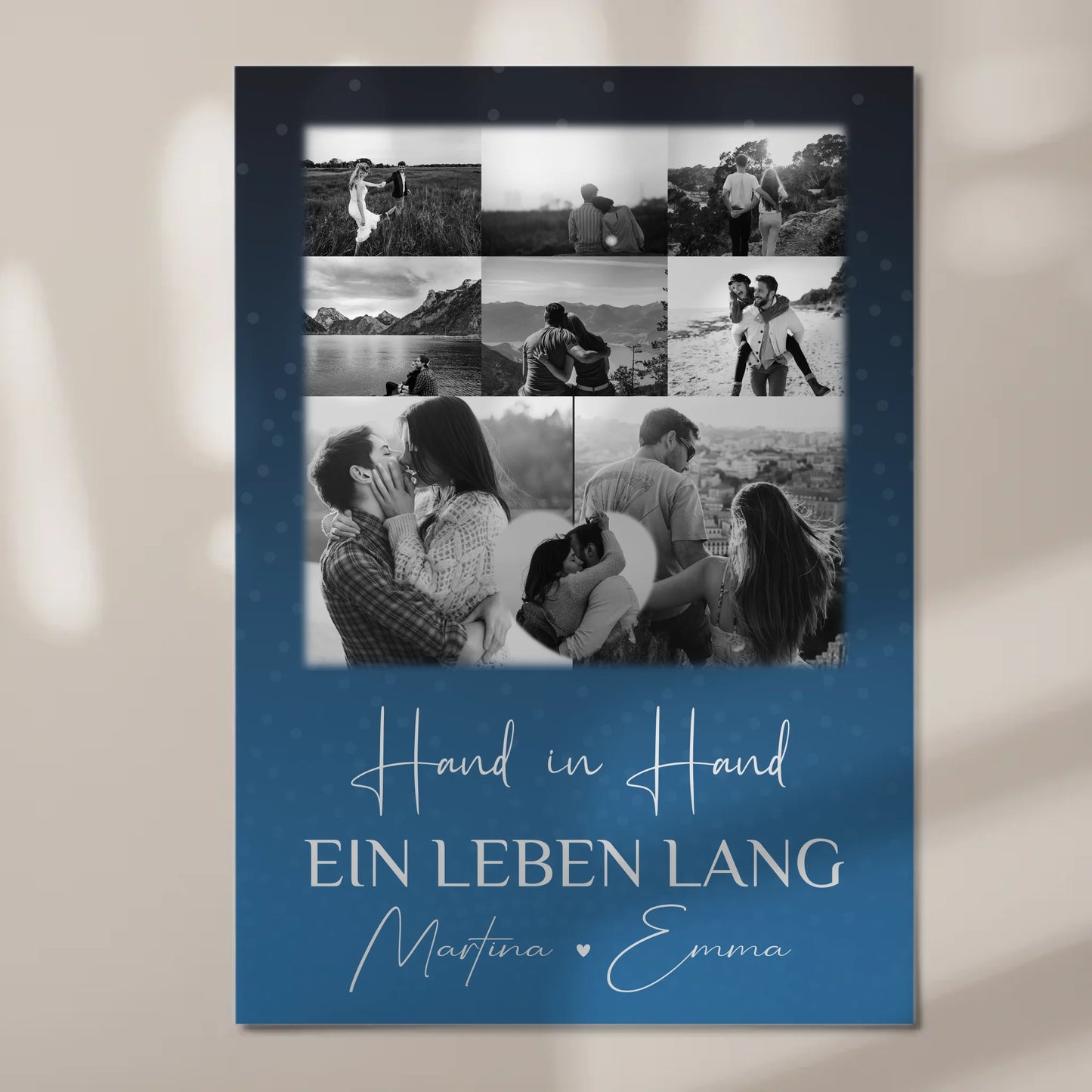Personalisierbares Fotoboard Poster Magnetisch mit 8 Fotos und Herzmotiv Miluji Tě Liebe auf Tschechisch 7
