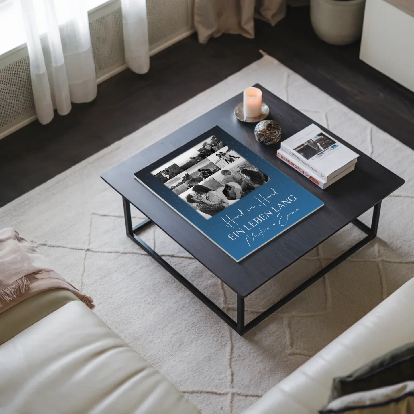 Personalisierbares Fotoboard Poster Magnetisch mit 8 Fotos und Herzmotiv Miluji Tě Liebe auf Tschechisch