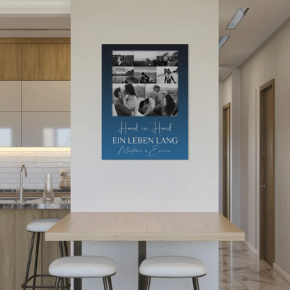 Personalisierbares Fotoboard Poster Magnetisch mit 8 Fotos und Herzmotiv Miluji Tě Liebe auf Tschechisch