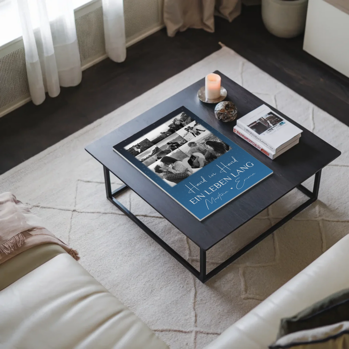 Personalisierbares Fotoboard Poster Magnetisch mit 8 Fotos und Herzmotiv Miluji Tě Liebe auf Tschechisch
