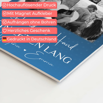 Personalisierbares Fotoboard Poster Magnetisch mit 8 Fotos und Herzmotiv Miluji Tě Liebe auf Tschechisch