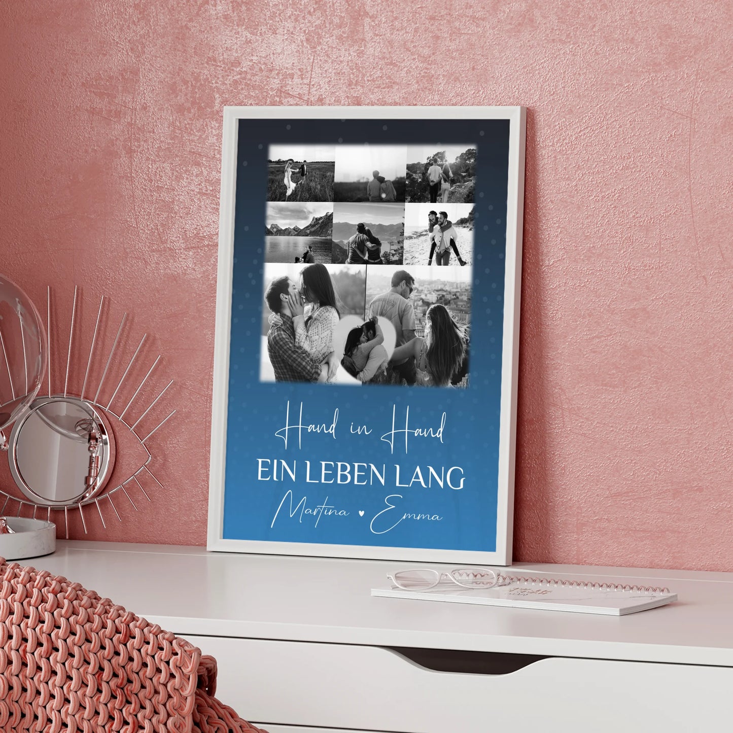 Liebes Poster Miluji tě mit 8 Fotos und 1 Herz Foto Liebe auf Tschechisch