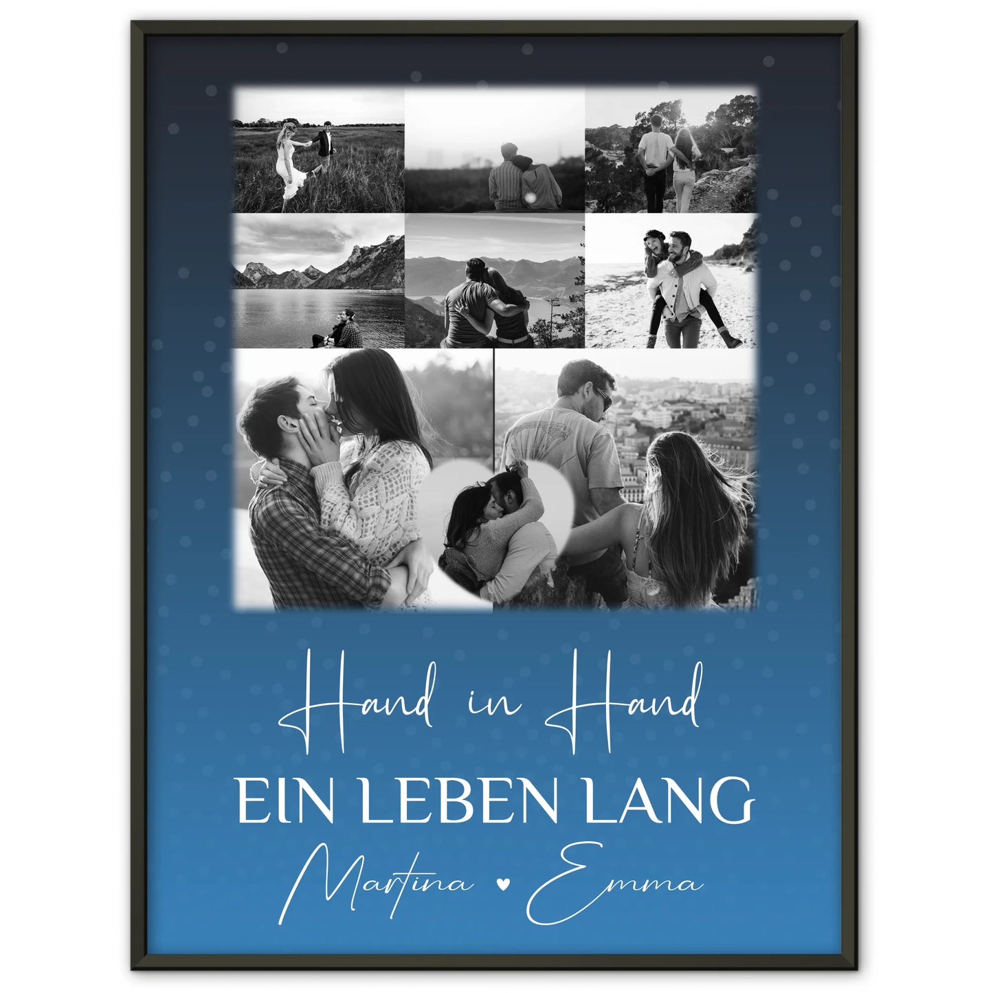 Liebes Poster Miluji tě mit 8 Fotos und 1 Herz Foto Liebe auf Tschechisch