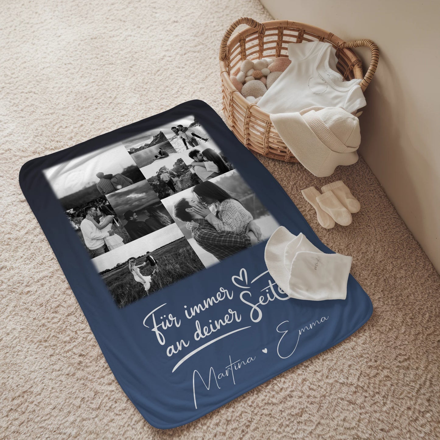 Personalisierte Decke Mit Namen 9 Fotos Kocham cię Liebe auf Polnisch Geschenkidee 2