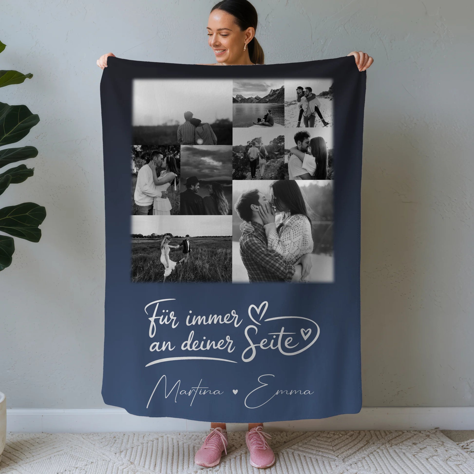 Personalisierte Decke Mit Namen 9 Fotos Kocham cię Liebe auf Polnisch Geschenkidee 1