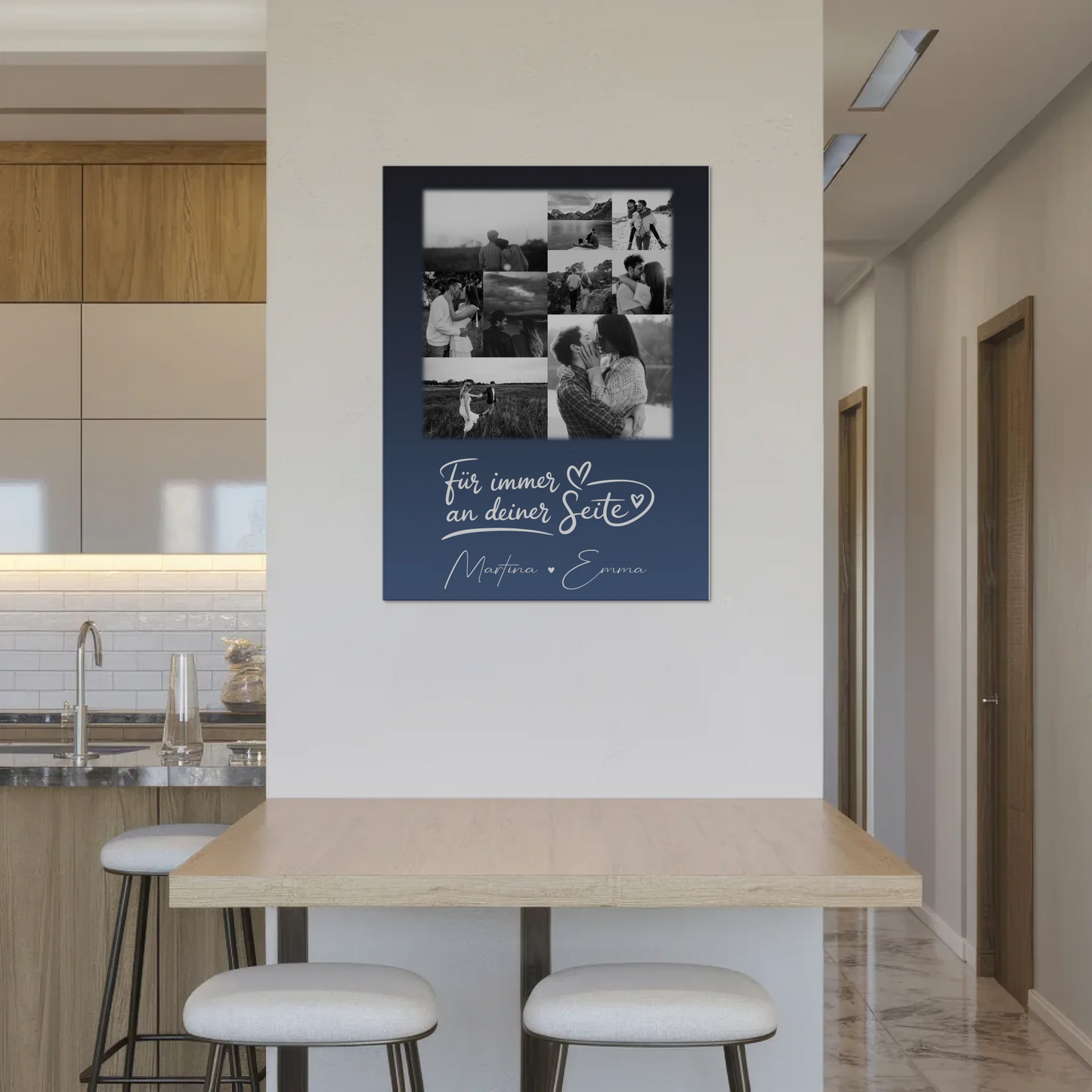 Magnetposter Fotoboard mit 9 Fotos Kocham cię Liebe auf Polnisch personalisiertes Geschenk 8
