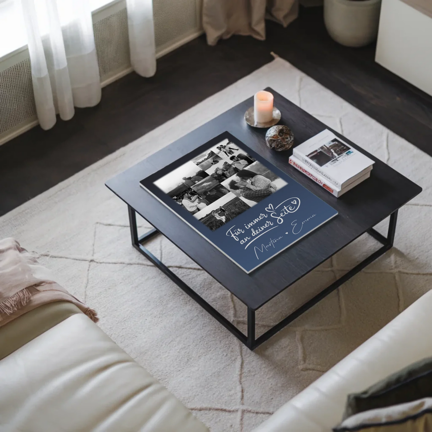 Magnetposter Fotoboard mit 9 Fotos Kocham cię Liebe auf Polnisch personalisiertes Geschenk