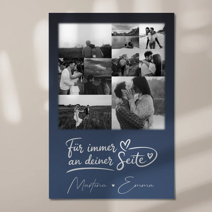 Magnetposter Fotoboard mit 9 Fotos Kocham cię Liebe auf Polnisch personalisiertes Geschenk