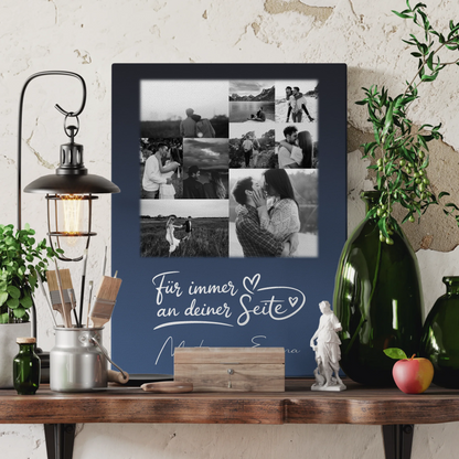 Personalisierte Leinwand Paare mit 9 Fotos Kocham cię Liebe auf Polnisch Geschenk für Verliebte