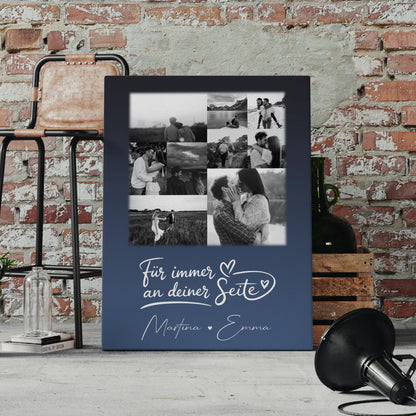 Personalisierte Leinwand Paare mit 9 Fotos Kocham cię Liebe auf Polnisch Geschenk für Verliebte