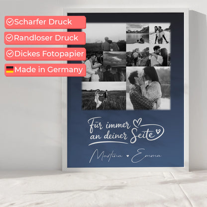 Liebesposter mit 9 Fotos Kocham cie Liebe auf Polnisch personalisiertes Geschenk für Paare