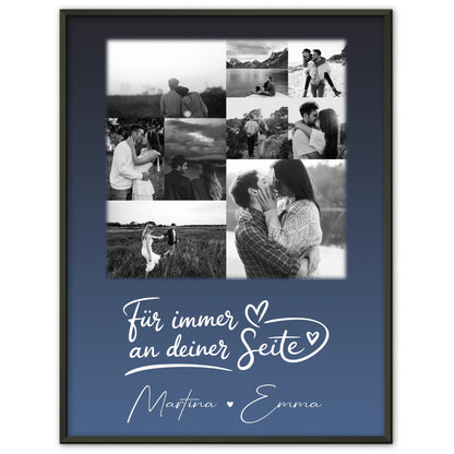 Liebesposter mit 9 Fotos Kocham cie Liebe auf Polnisch personalisiertes Geschenk für Paare