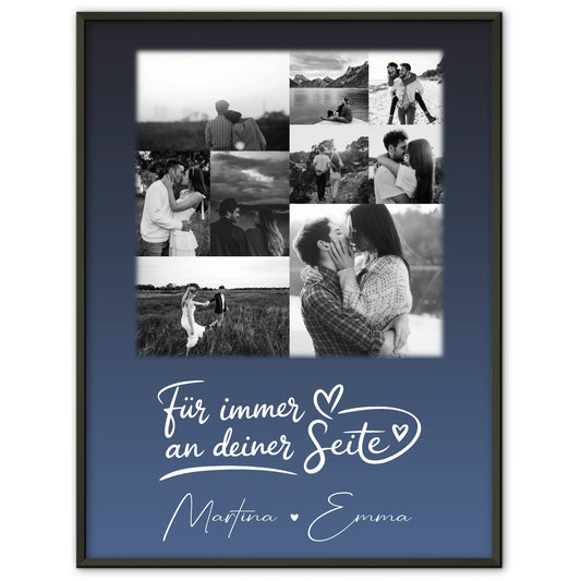 Liebesposter mit 9 Fotos Kocham cie Liebe auf Polnisch personalisiertes Geschenk für Paare