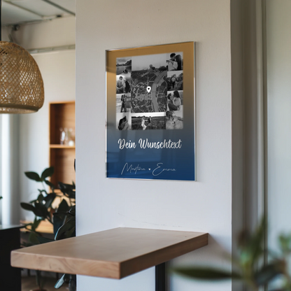 Personalisierte Foto Acrylglas mit 10 Fotos Karte Wunschtext Të dua Liebe auf Albanisch