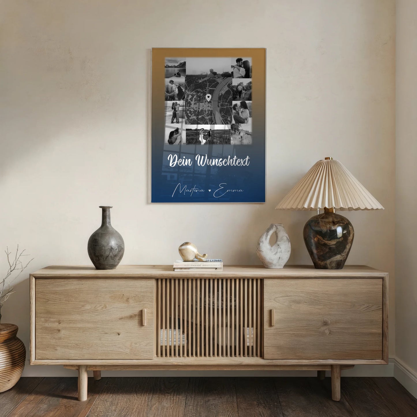 Personalisierte Foto Acrylglas mit 10 Fotos Karte Wunschtext Të dua Liebe auf Albanisch