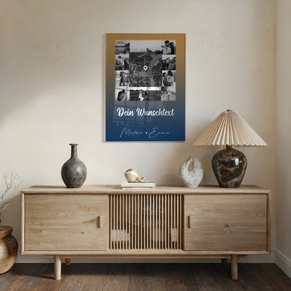 Personalisierte Foto Acrylglas mit 10 Fotos Karte Wunschtext Të dua Liebe auf Albanisch