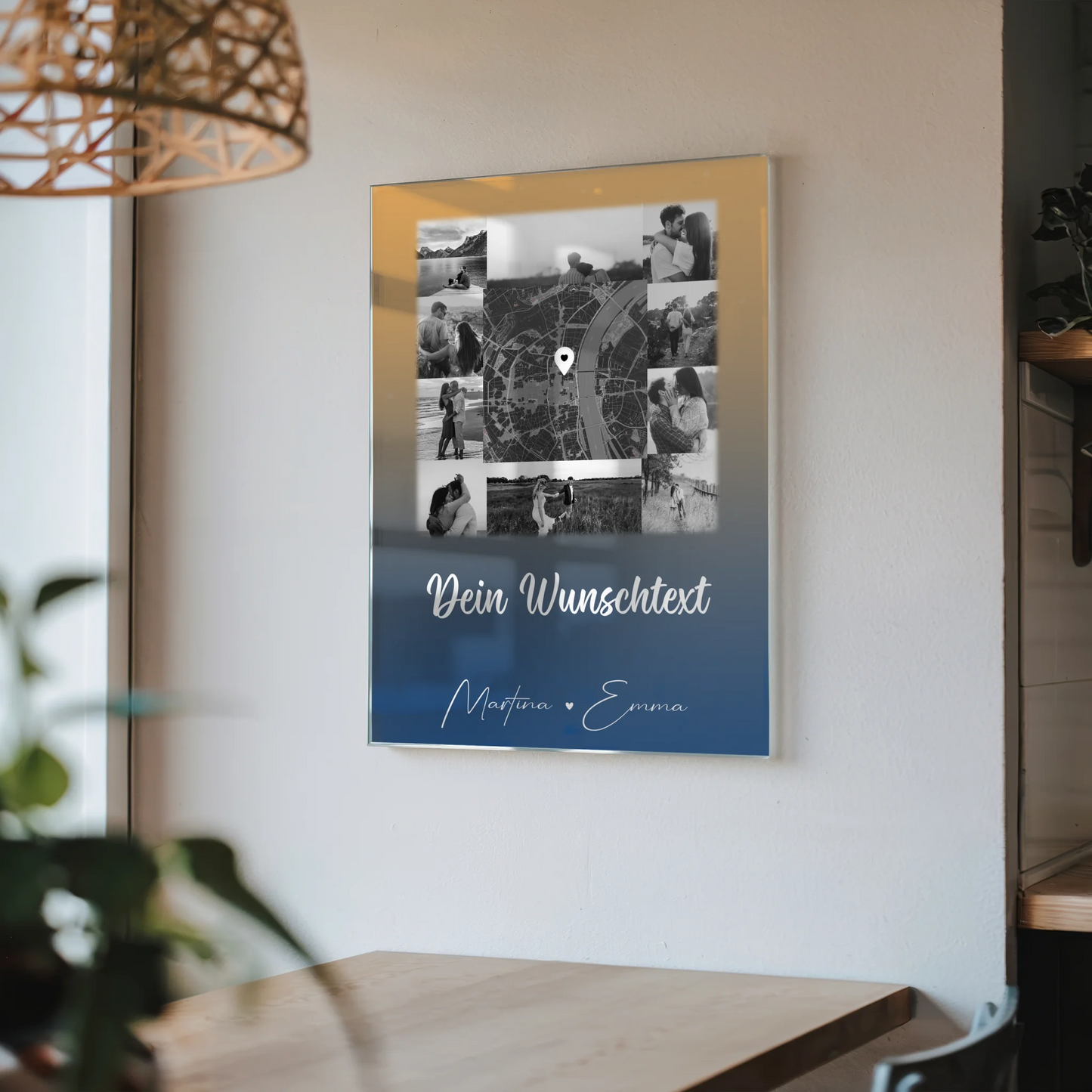 Personalisierte Foto Acrylglas mit 10 Fotos Karte Wunschtext Të dua Liebe auf Albanisch