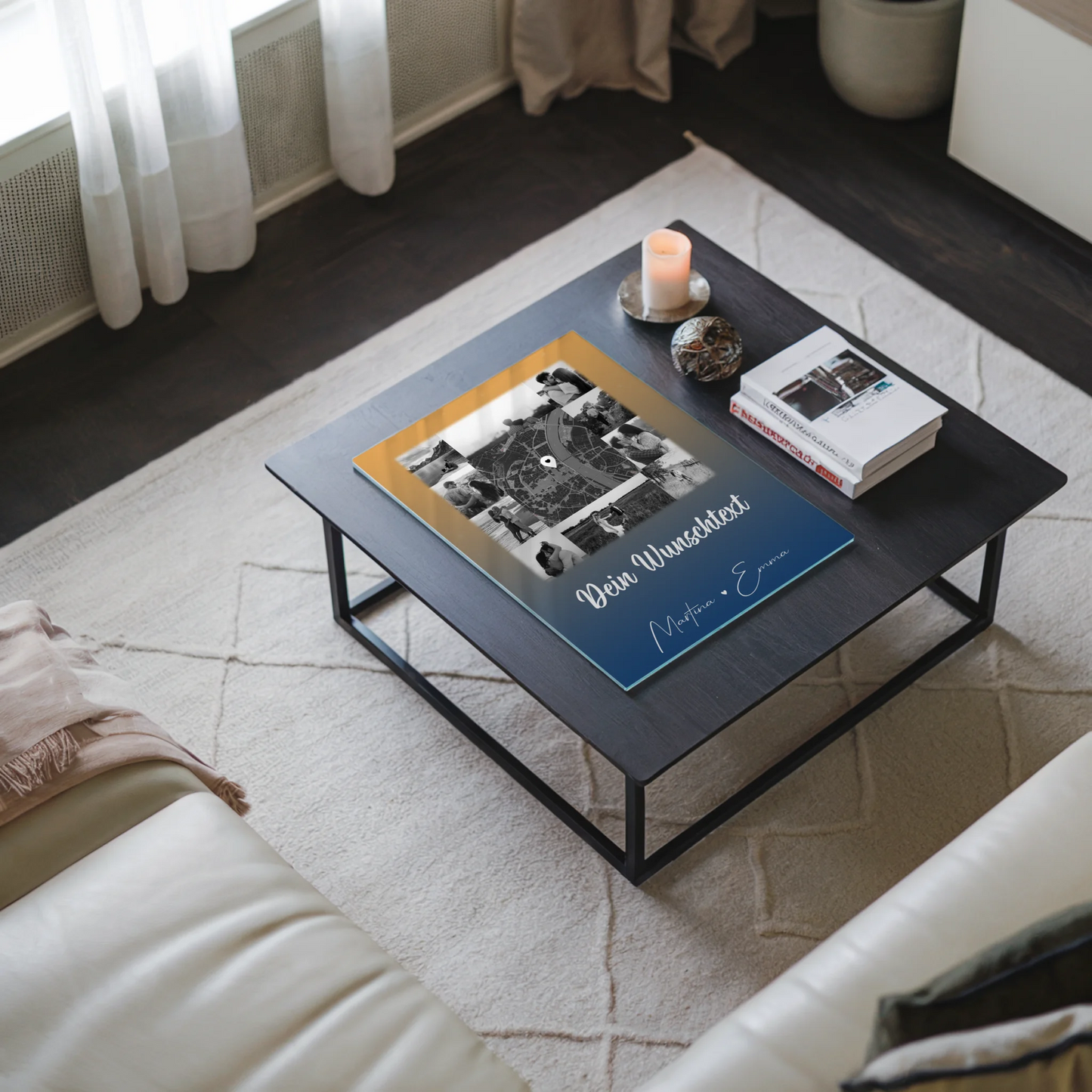 Personalisierte Foto Acrylglas mit 10 Fotos Karte Wunschtext Të dua Liebe auf Albanisch