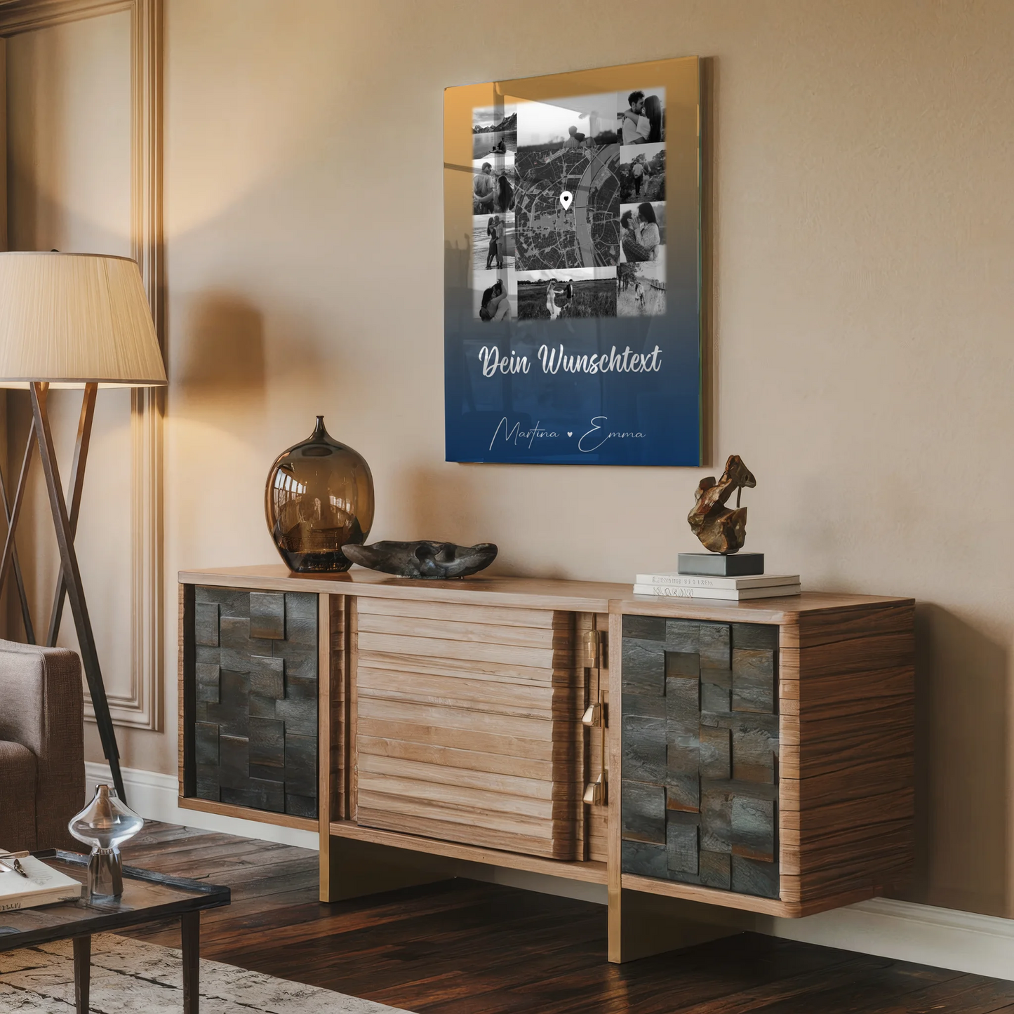 Personalisierte Foto Acrylglas mit 10 Fotos Karte Wunschtext Të dua Liebe auf Albanisch