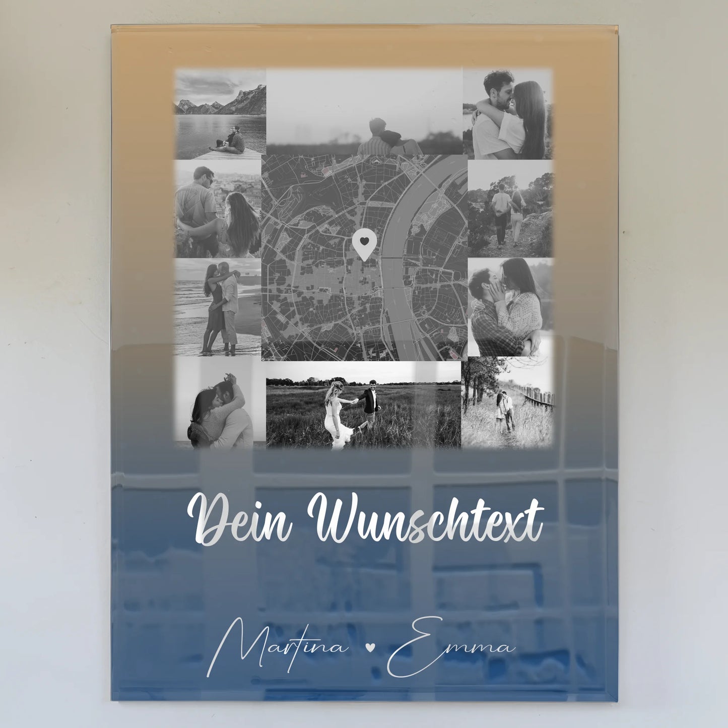 Personalisierte Foto Acrylglas mit 10 Fotos Karte Wunschtext Të dua Liebe auf Albanisch