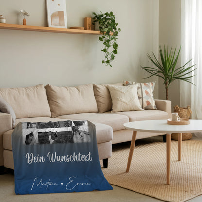 Personalisierte Namensdecke mit 10 Fotos Karte Wunschtext und Të dua Liebe auf Albanisch 4